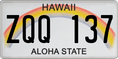 HI license plate ZQQ137
