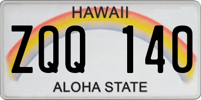 HI license plate ZQQ140