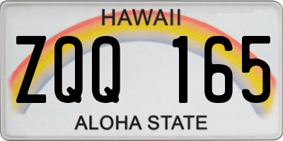 HI license plate ZQQ165