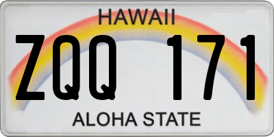 HI license plate ZQQ171