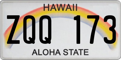 HI license plate ZQQ173