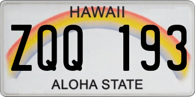 HI license plate ZQQ193