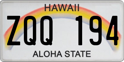 HI license plate ZQQ194