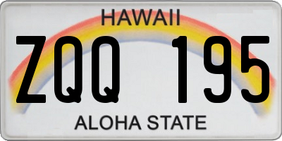 HI license plate ZQQ195