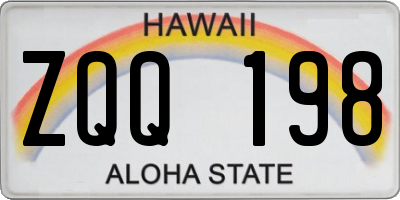 HI license plate ZQQ198