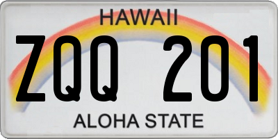 HI license plate ZQQ201