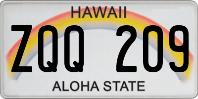 HI license plate ZQQ209