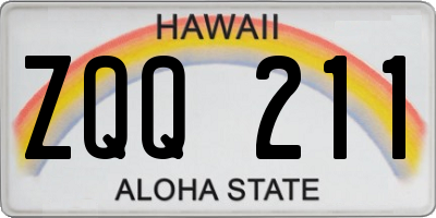 HI license plate ZQQ211