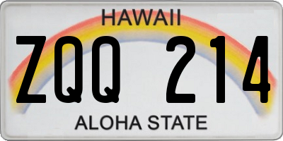 HI license plate ZQQ214