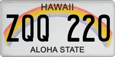 HI license plate ZQQ220