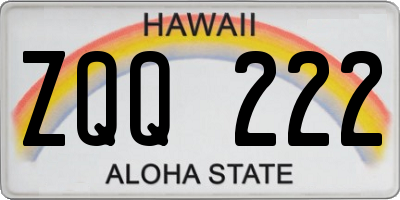 HI license plate ZQQ222