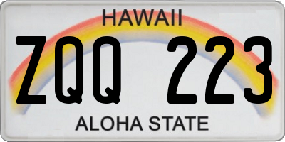 HI license plate ZQQ223