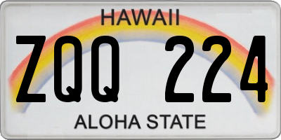 HI license plate ZQQ224