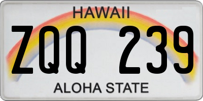 HI license plate ZQQ239