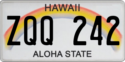 HI license plate ZQQ242