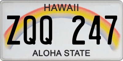 HI license plate ZQQ247
