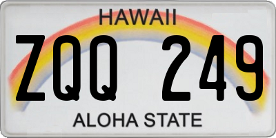 HI license plate ZQQ249