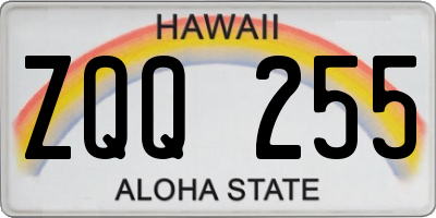 HI license plate ZQQ255