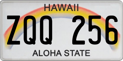 HI license plate ZQQ256