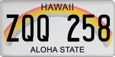HI license plate ZQQ258