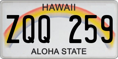 HI license plate ZQQ259