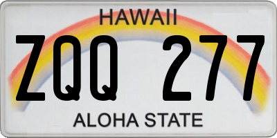 HI license plate ZQQ277