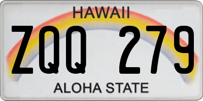 HI license plate ZQQ279