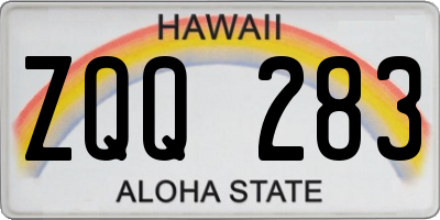 HI license plate ZQQ283