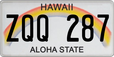HI license plate ZQQ287
