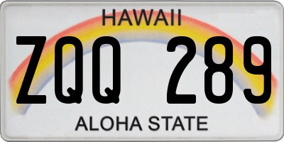 HI license plate ZQQ289