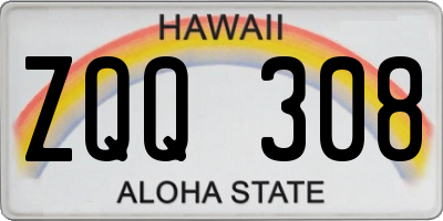 HI license plate ZQQ308