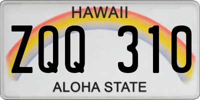 HI license plate ZQQ310