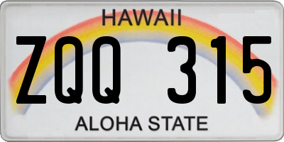 HI license plate ZQQ315