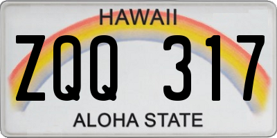 HI license plate ZQQ317