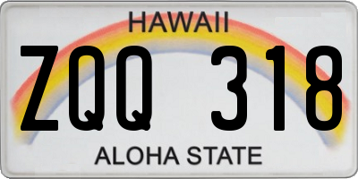 HI license plate ZQQ318