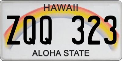 HI license plate ZQQ323