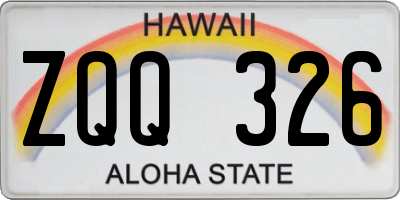 HI license plate ZQQ326