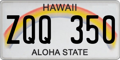 HI license plate ZQQ350
