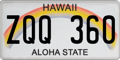 HI license plate ZQQ360
