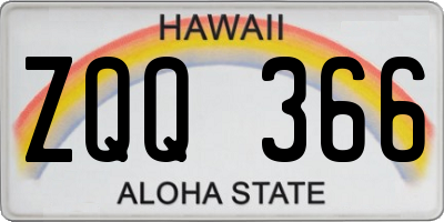 HI license plate ZQQ366