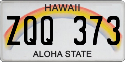 HI license plate ZQQ373