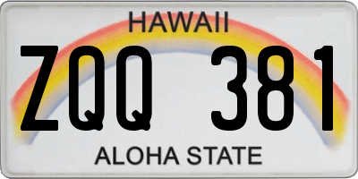 HI license plate ZQQ381