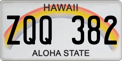 HI license plate ZQQ382