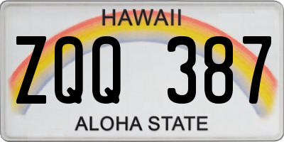 HI license plate ZQQ387