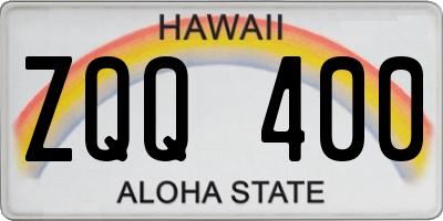 HI license plate ZQQ400