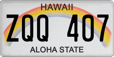 HI license plate ZQQ407