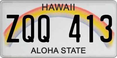 HI license plate ZQQ413