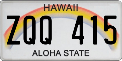 HI license plate ZQQ415