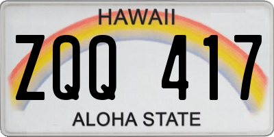 HI license plate ZQQ417