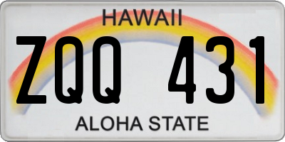 HI license plate ZQQ431